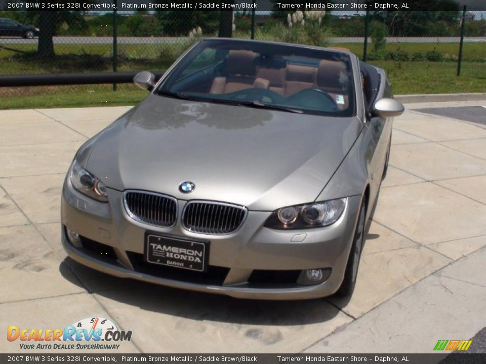 2007 BMW 3 Series 328i Convertible Platinum Bronze Metallic / Saddle Brown/Black Photo #13