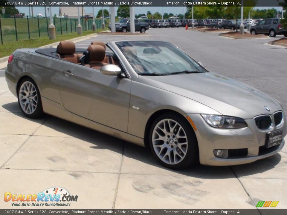 2007 BMW 3 Series 328i Convertible Platinum Bronze Metallic / Saddle Brown/Black Photo #14