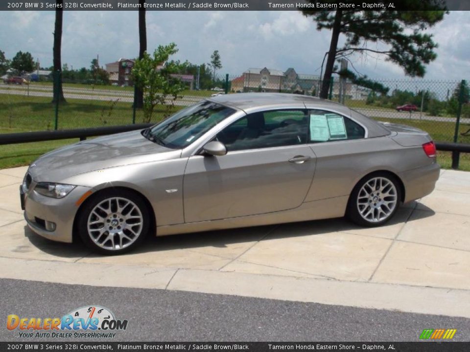 2007 BMW 3 Series 328i Convertible Platinum Bronze Metallic / Saddle Brown/Black Photo #15