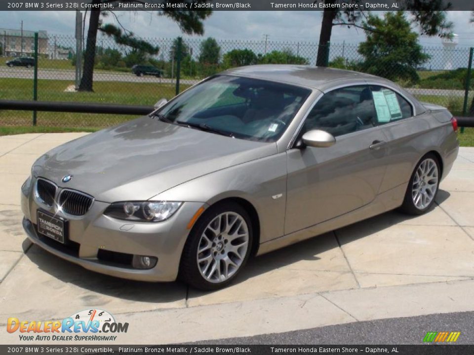 2007 BMW 3 Series 328i Convertible Platinum Bronze Metallic / Saddle Brown/Black Photo #16