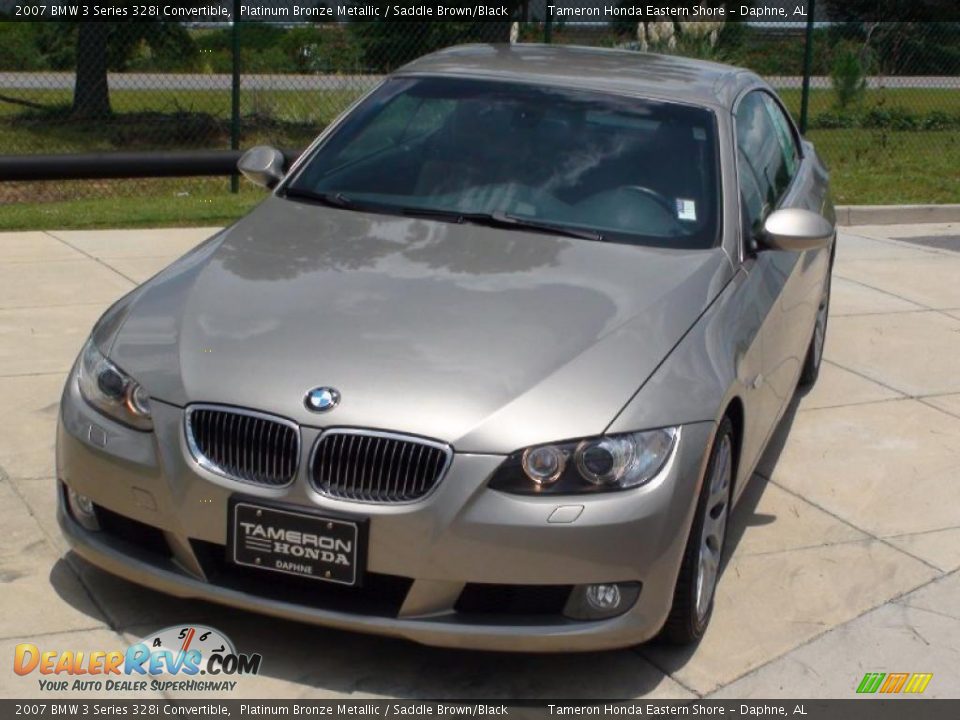 2007 BMW 3 Series 328i Convertible Platinum Bronze Metallic / Saddle Brown/Black Photo #17