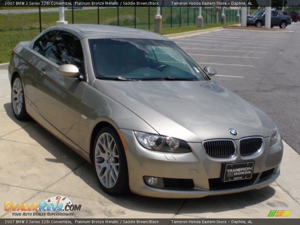 2007 BMW 3 Series 328i Convertible Platinum Bronze Metallic / Saddle Brown/Black Photo #18