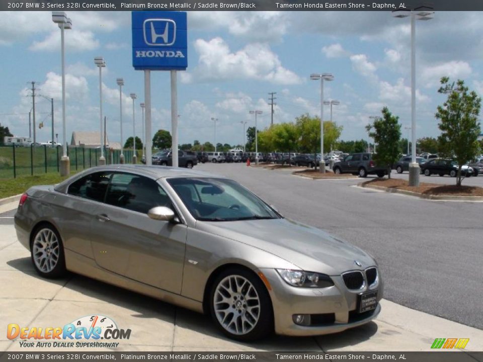 2007 BMW 3 Series 328i Convertible Platinum Bronze Metallic / Saddle Brown/Black Photo #19