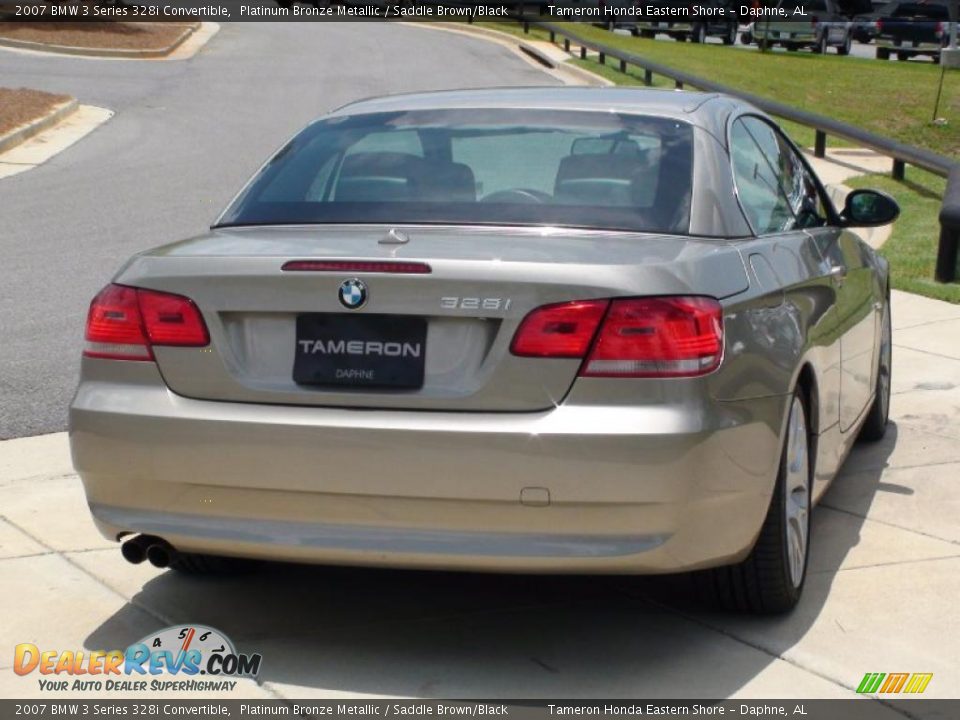 2007 BMW 3 Series 328i Convertible Platinum Bronze Metallic / Saddle Brown/Black Photo #23