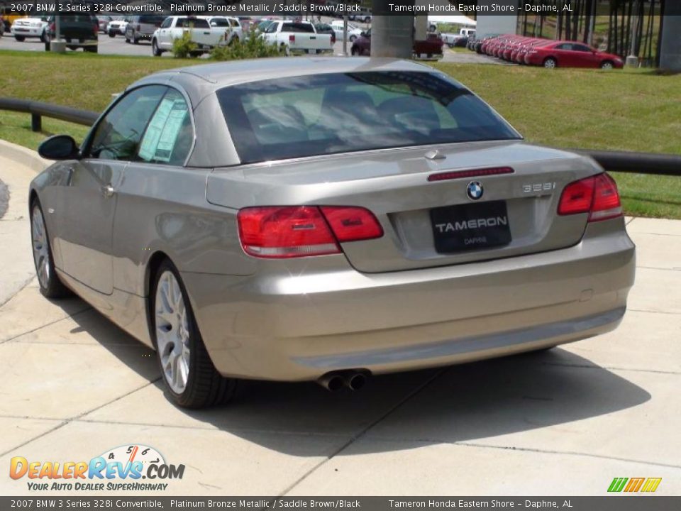 2007 BMW 3 Series 328i Convertible Platinum Bronze Metallic / Saddle Brown/Black Photo #24