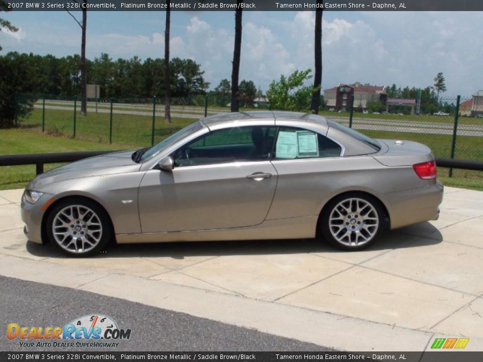 2007 BMW 3 Series 328i Convertible Platinum Bronze Metallic / Saddle Brown/Black Photo #26