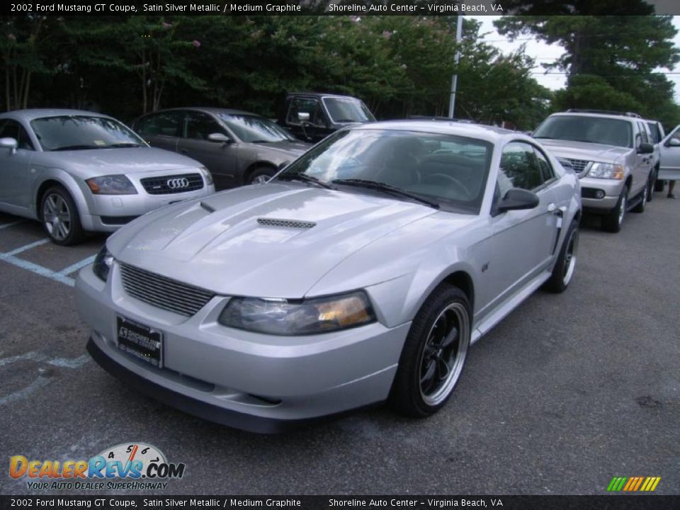 2002 Ford Mustang GT Coupe Satin Silver Metallic / Medium Graphite Photo #1