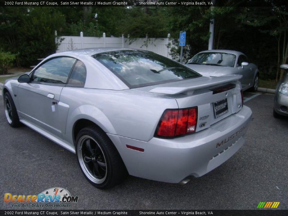 2002 Ford Mustang GT Coupe Satin Silver Metallic / Medium Graphite Photo #3