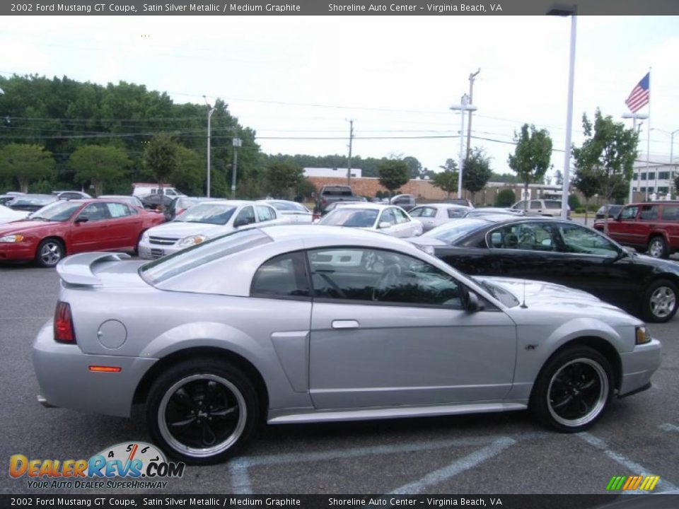 2002 Ford Mustang GT Coupe Satin Silver Metallic / Medium Graphite Photo #6