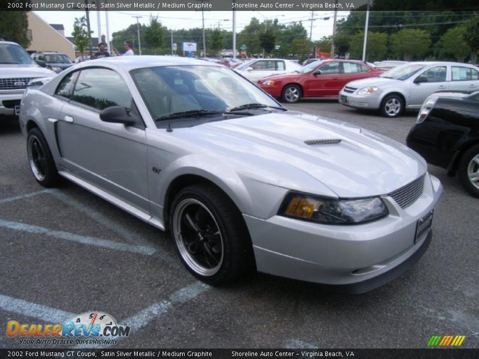 2002 Ford Mustang GT Coupe Satin Silver Metallic / Medium Graphite Photo #7