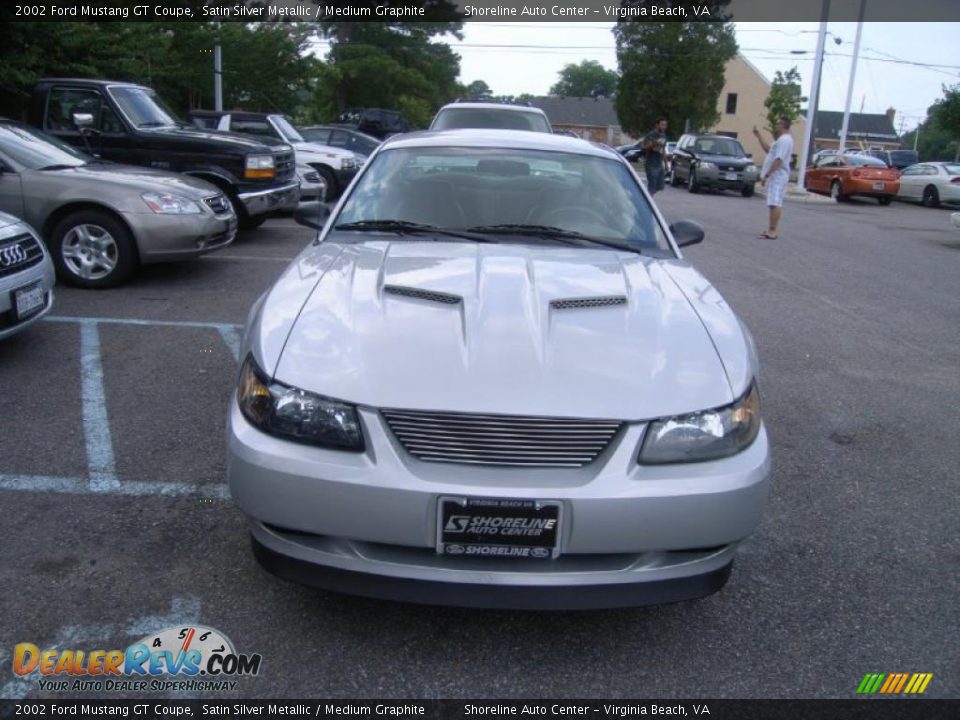 2002 Ford Mustang GT Coupe Satin Silver Metallic / Medium Graphite Photo #8