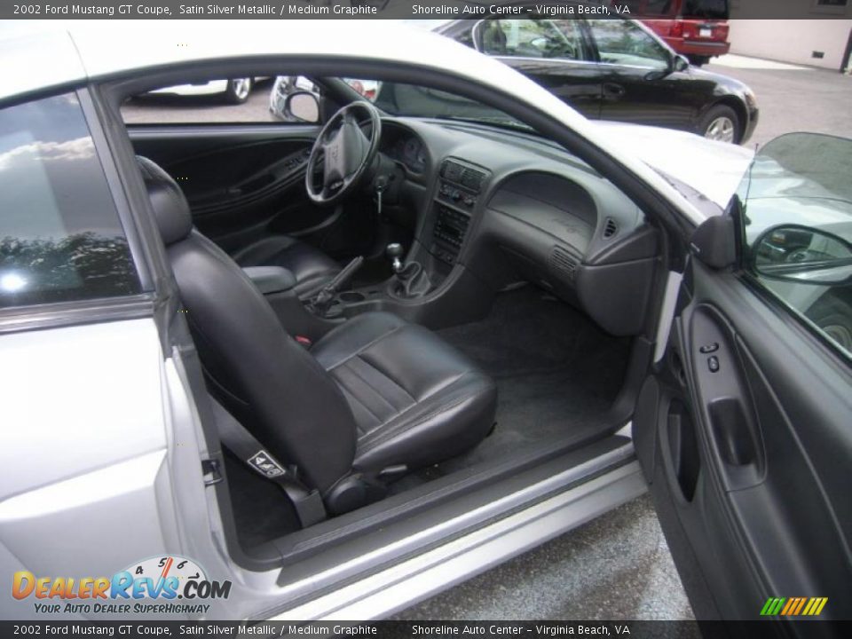 2002 Ford Mustang GT Coupe Satin Silver Metallic / Medium Graphite Photo #11