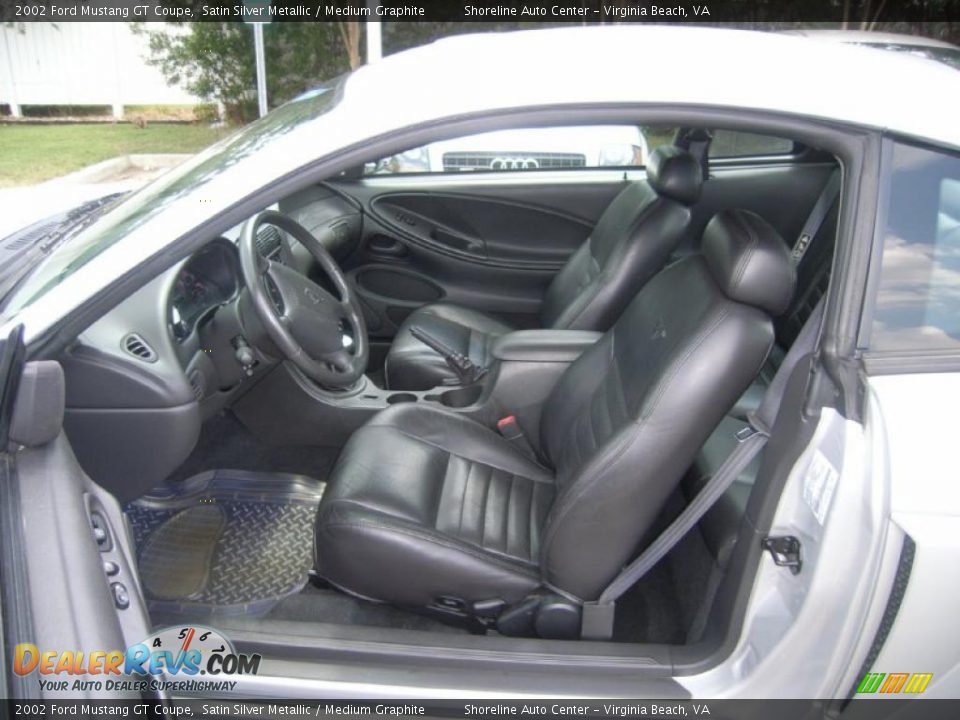2002 Ford Mustang GT Coupe Satin Silver Metallic / Medium Graphite Photo #13