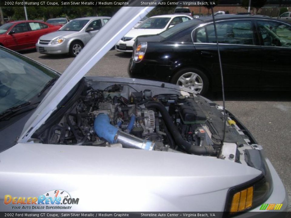 2002 Ford Mustang GT Coupe Satin Silver Metallic / Medium Graphite Photo #19