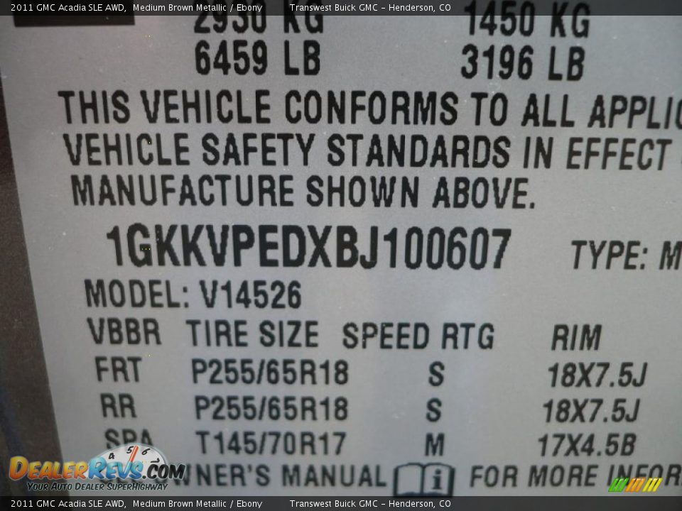 2011 GMC Acadia SLE AWD Medium Brown Metallic / Ebony Photo #10