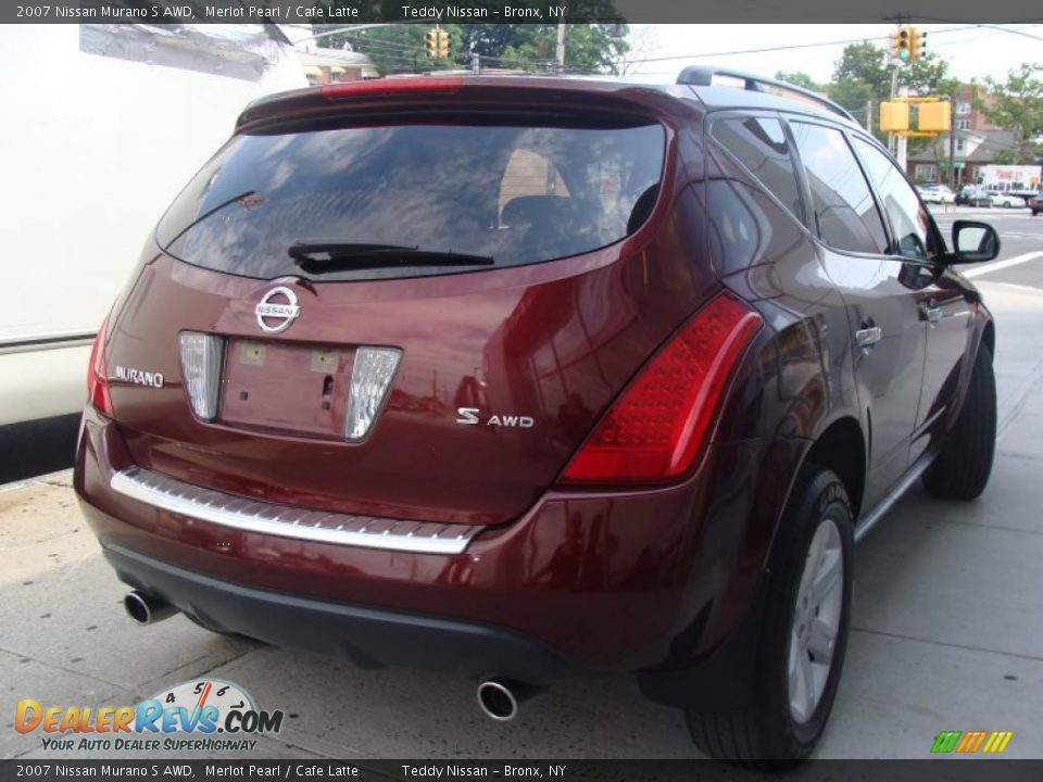 2007 Nissan Murano S AWD Merlot Pearl / Cafe Latte Photo #4