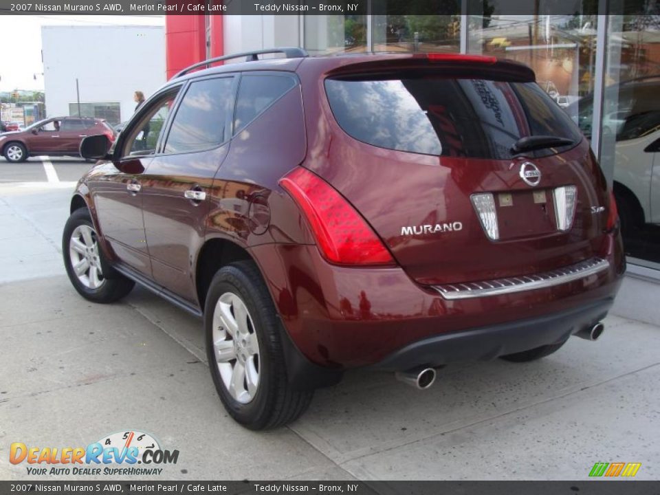2007 Nissan Murano S AWD Merlot Pearl / Cafe Latte Photo #6