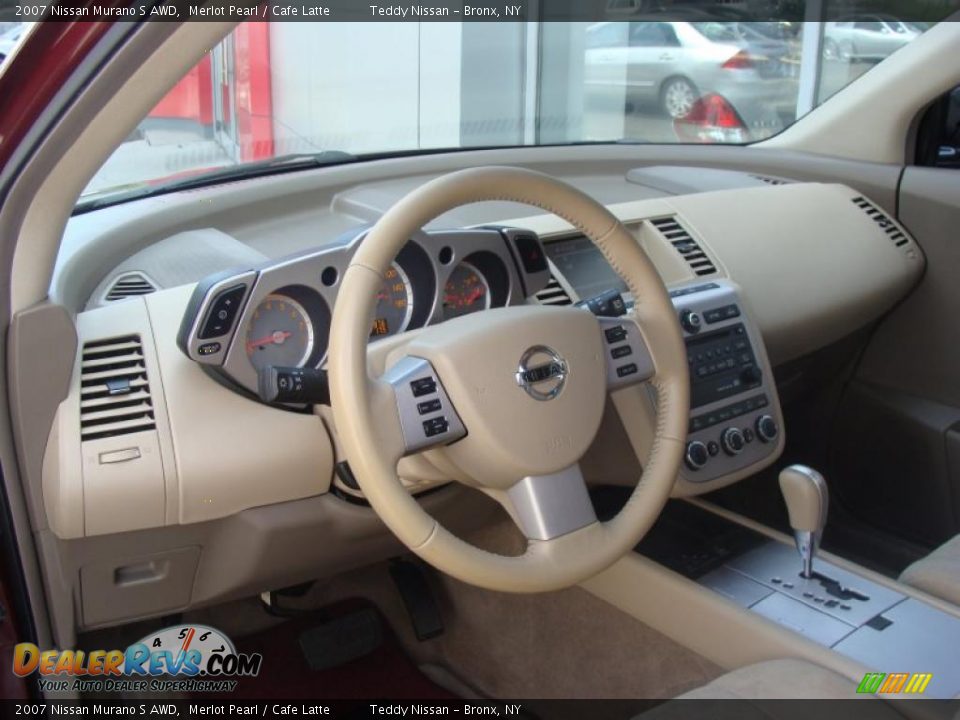 2007 Nissan Murano S AWD Merlot Pearl / Cafe Latte Photo #17