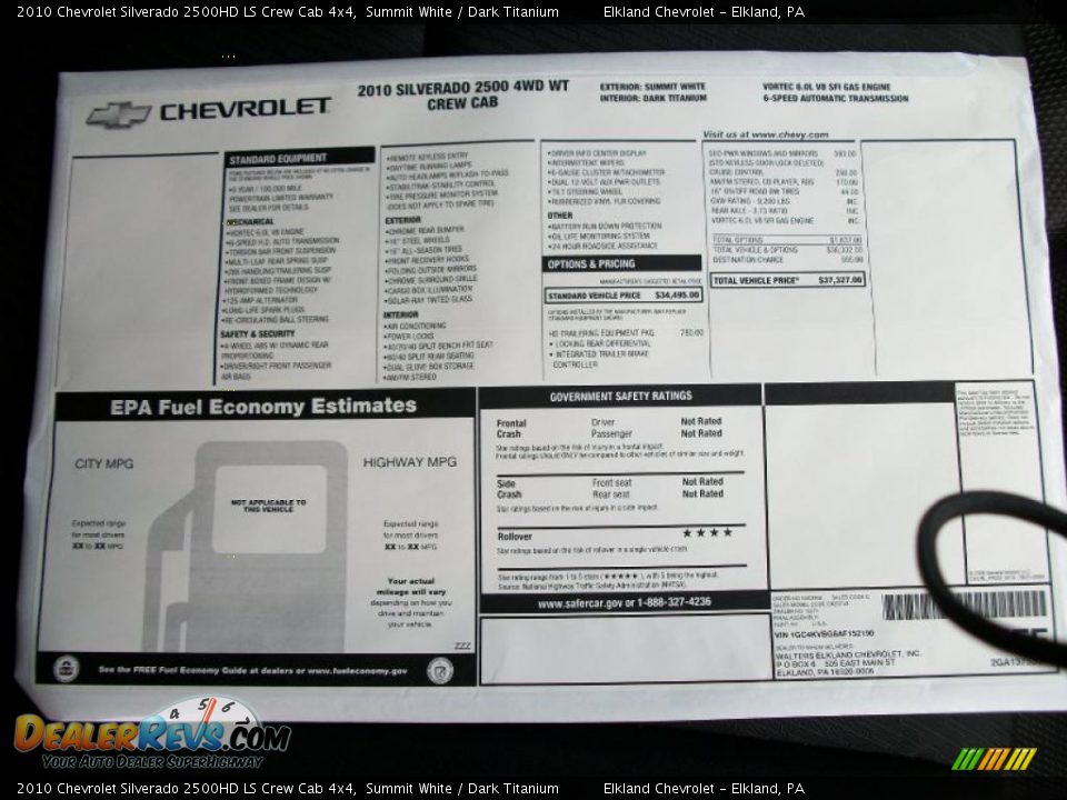 2010 Chevrolet Silverado 2500HD LS Crew Cab 4x4 Summit White / Dark Titanium Photo #14