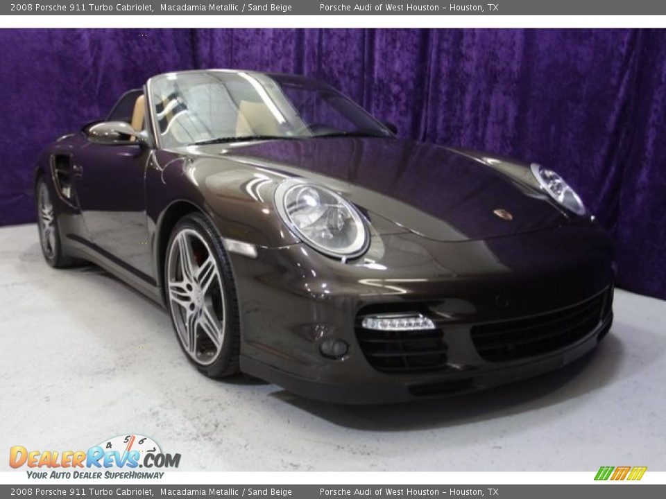2008 Porsche 911 Turbo Cabriolet Macadamia Metallic / Sand Beige Photo #1