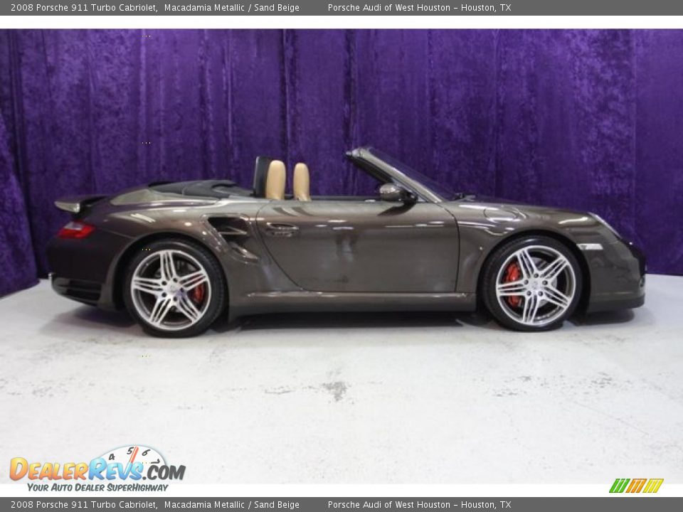 2008 Porsche 911 Turbo Cabriolet Macadamia Metallic / Sand Beige Photo #2