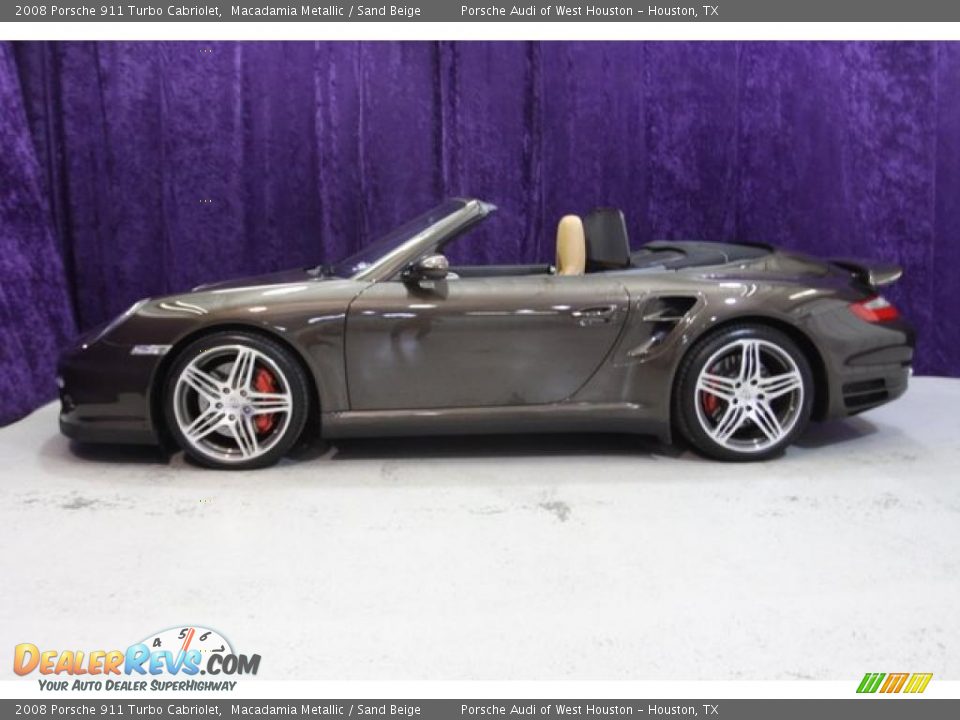 2008 Porsche 911 Turbo Cabriolet Macadamia Metallic / Sand Beige Photo #3