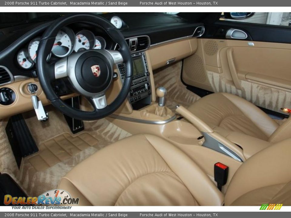 2008 Porsche 911 Turbo Cabriolet Macadamia Metallic / Sand Beige Photo #6