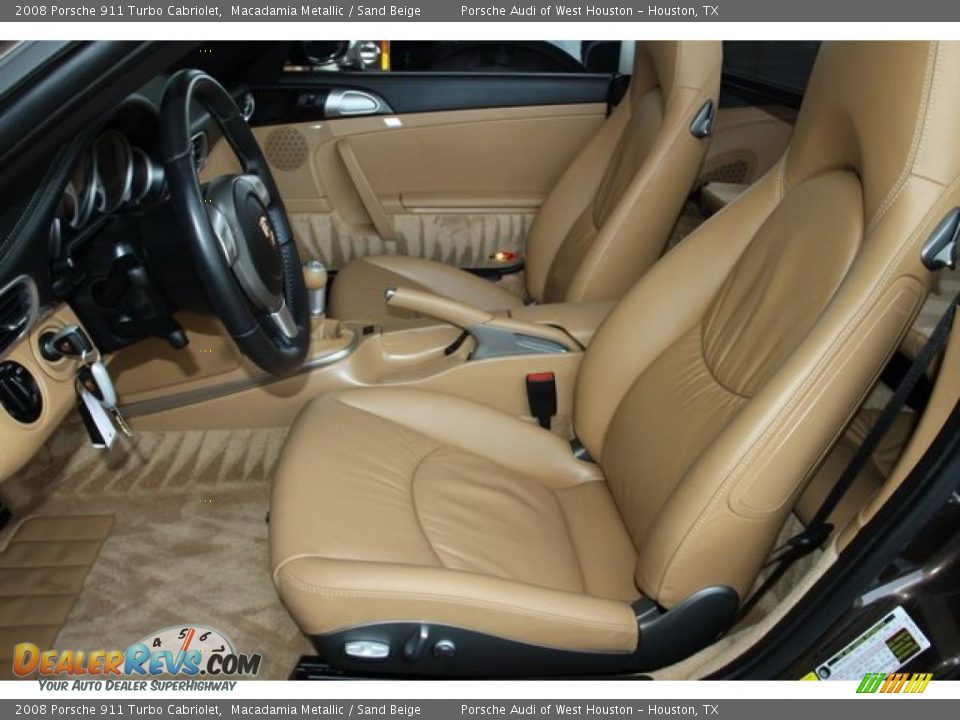 2008 Porsche 911 Turbo Cabriolet Macadamia Metallic / Sand Beige Photo #7