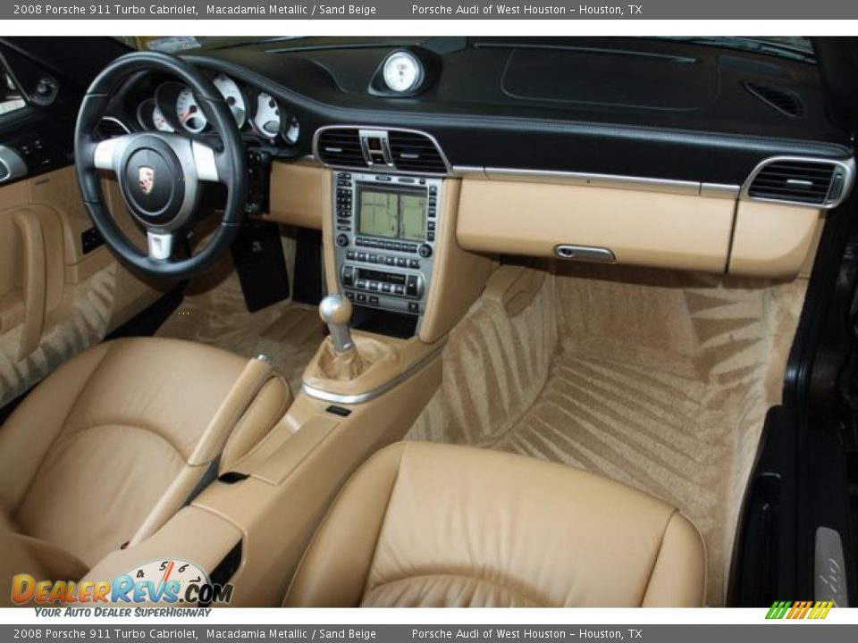 2008 Porsche 911 Turbo Cabriolet Macadamia Metallic / Sand Beige Photo #8