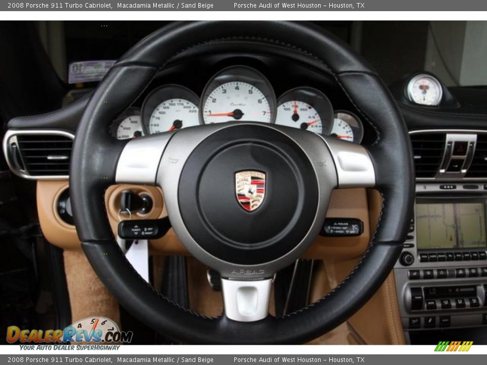 2008 Porsche 911 Turbo Cabriolet Macadamia Metallic / Sand Beige Photo #15