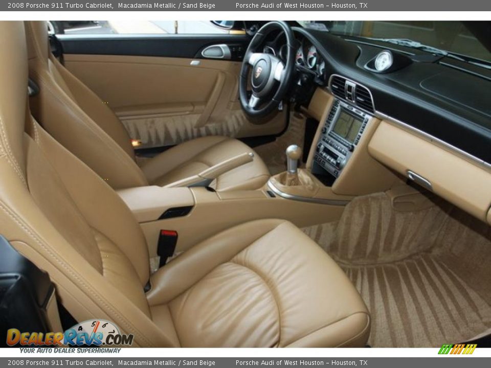 2008 Porsche 911 Turbo Cabriolet Macadamia Metallic / Sand Beige Photo #26
