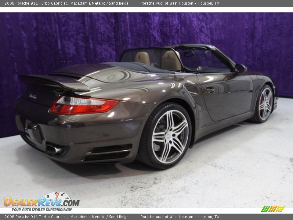 2008 Porsche 911 Turbo Cabriolet Macadamia Metallic / Sand Beige Photo #30