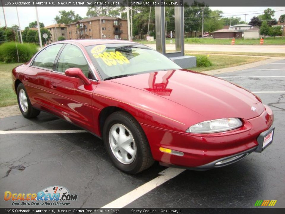 1996 Oldsmobile Aurora 4.0 Medium Garnet Red Metallic / Beige Photo #3
