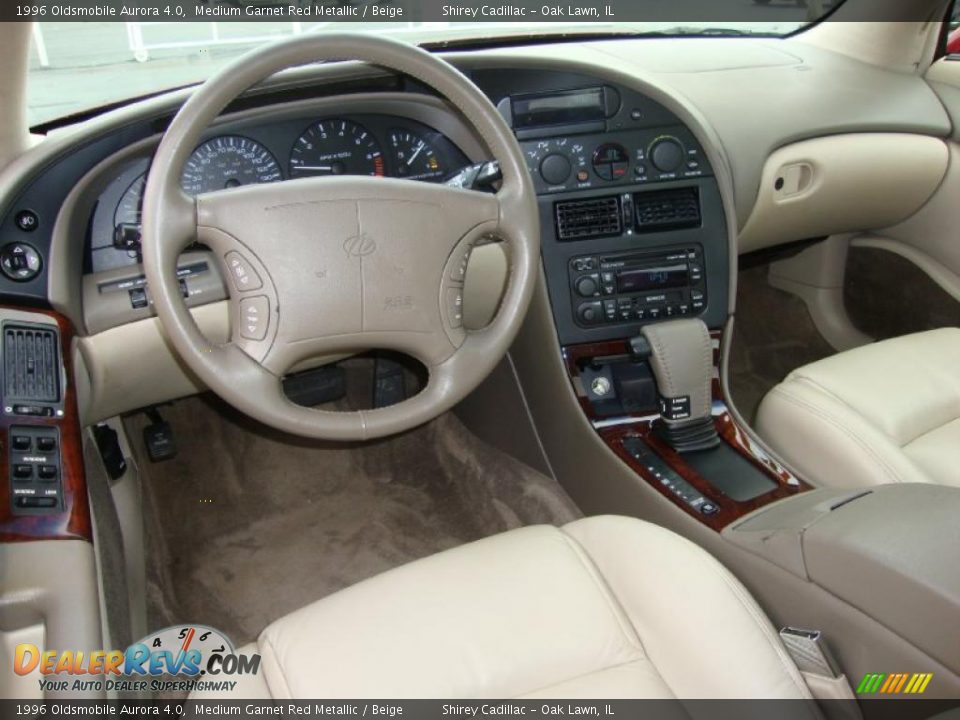 1996 Oldsmobile Aurora 4.0 Medium Garnet Red Metallic / Beige Photo #10