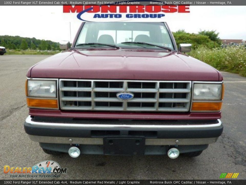 1992 Ford Ranger XLT Extended Cab 4x4 Medium Cabernet Red Metallic / Light Graphite Photo #4