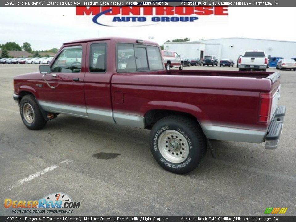 1992 Ford Ranger XLT Extended Cab 4x4 Medium Cabernet Red Metallic / Light Graphite Photo #7