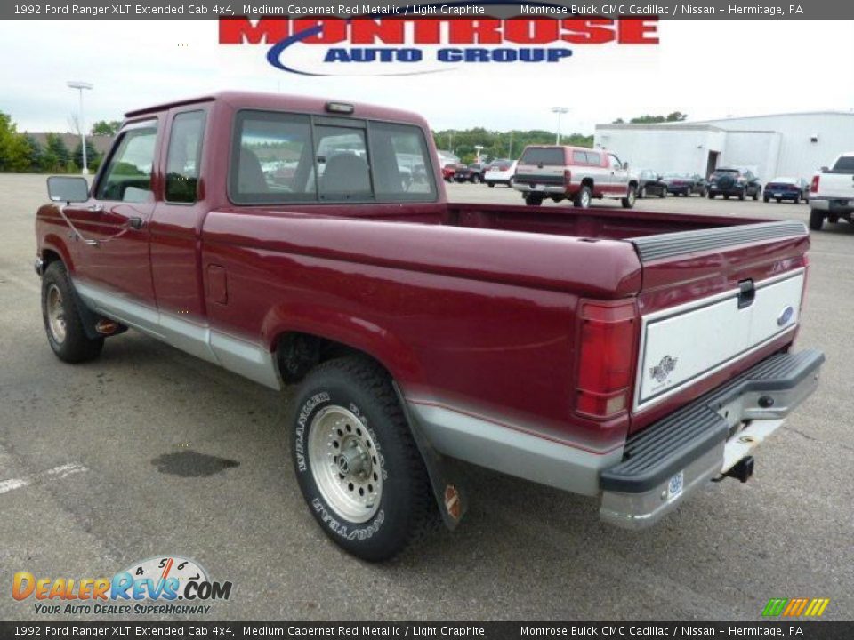 1992 Ford Ranger XLT Extended Cab 4x4 Medium Cabernet Red Metallic / Light Graphite Photo #8