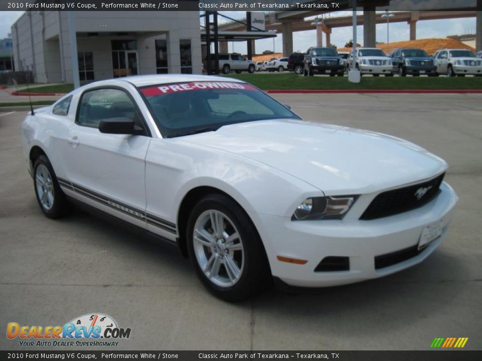 2010 Ford Mustang V6 Coupe Performance White / Stone Photo #2