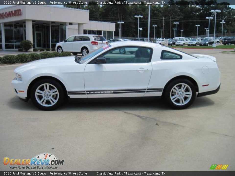 2010 Ford Mustang V6 Coupe Performance White / Stone Photo #3