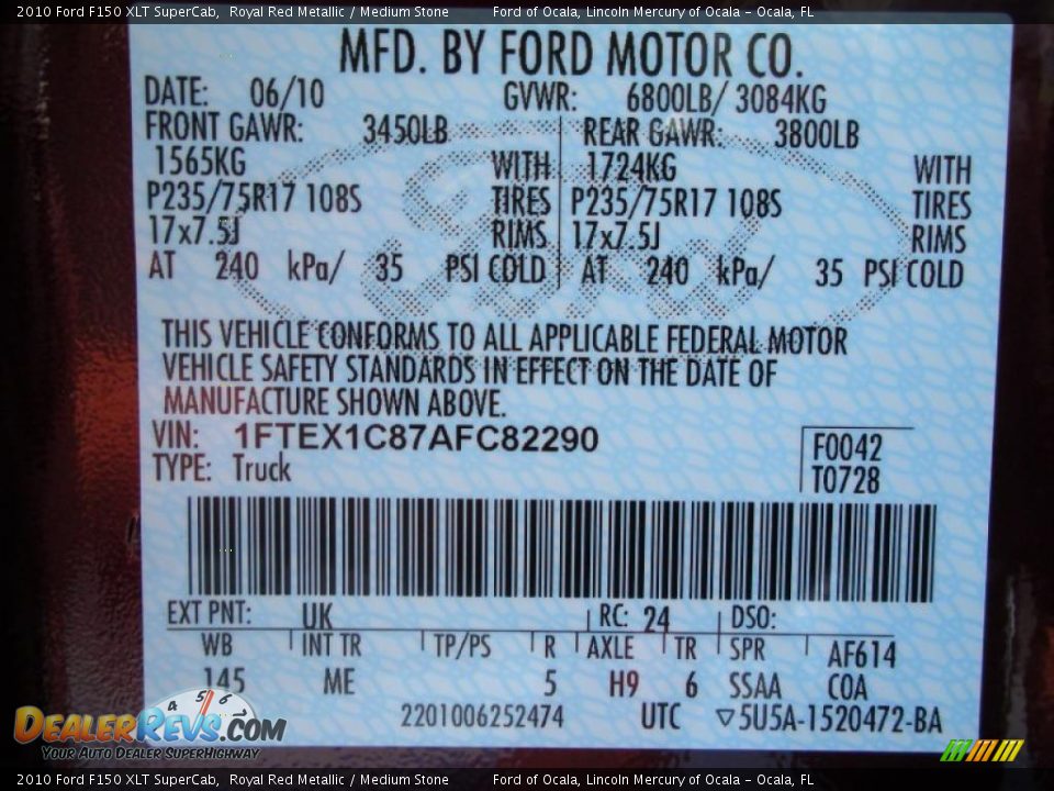 2010 Ford F150 XLT SuperCab Royal Red Metallic / Medium Stone Photo #12