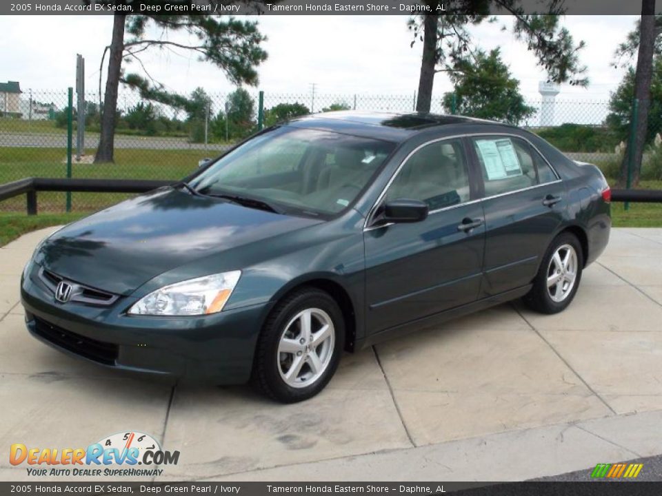 2005 Honda Accord EX Sedan Deep Green Pearl / Ivory Photo #13
