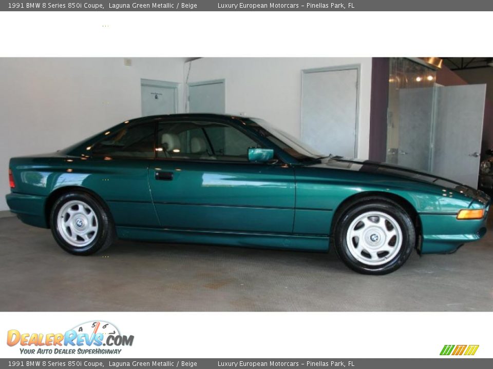 1991 BMW 8 Series 850i Coupe Laguna Green Metallic / Beige Photo #4