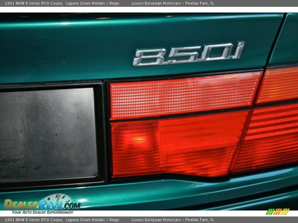 1991 BMW 8 Series 850i Coupe Laguna Green Metallic / Beige Photo #12