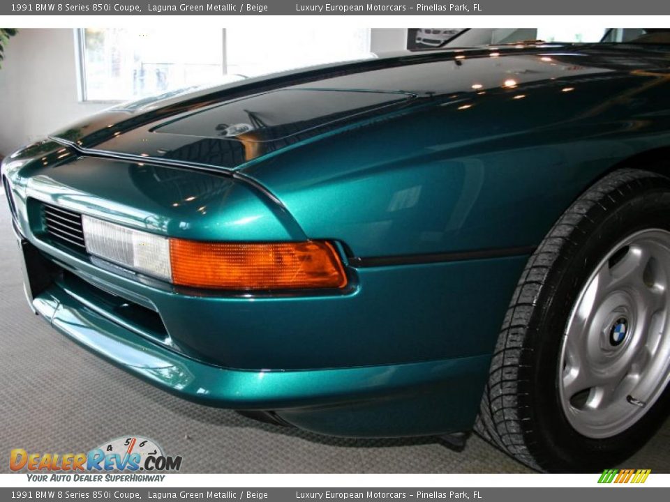 1991 BMW 8 Series 850i Coupe Laguna Green Metallic / Beige Photo #17