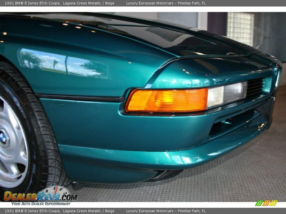 1991 BMW 8 Series 850i Coupe Laguna Green Metallic / Beige Photo #18