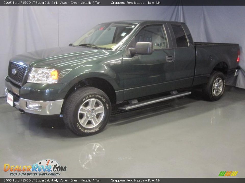 2005 Ford F150 XLT SuperCab 4x4 Aspen Green Metallic / Tan Photo #1