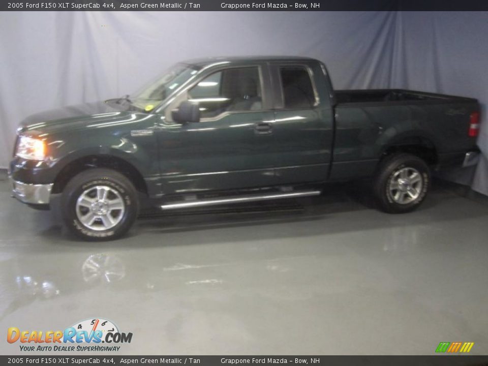 2005 Ford F150 XLT SuperCab 4x4 Aspen Green Metallic / Tan Photo #2