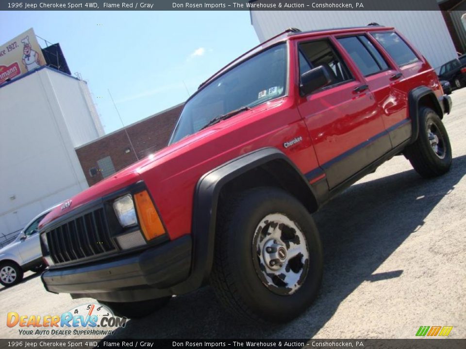 1996 Jeep Cherokee Sport 4WD Flame Red / Gray Photo #1