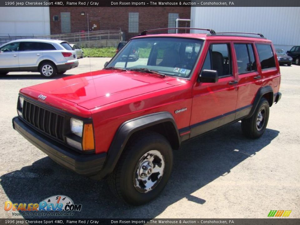 1996 Jeep Cherokee Sport 4WD Flame Red / Gray Photo #2