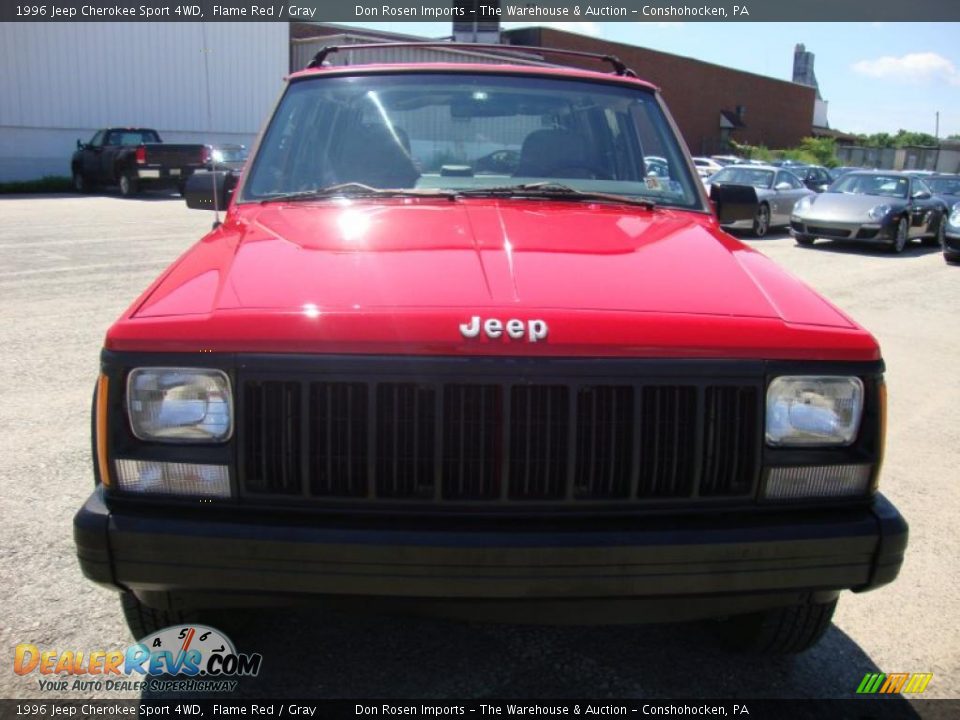 1996 Jeep Cherokee Sport 4WD Flame Red / Gray Photo #3
